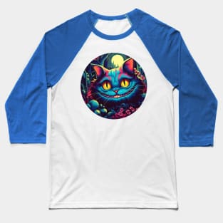 Cheshire Cat Smiling Alice in Wonderland Baseball T-Shirt